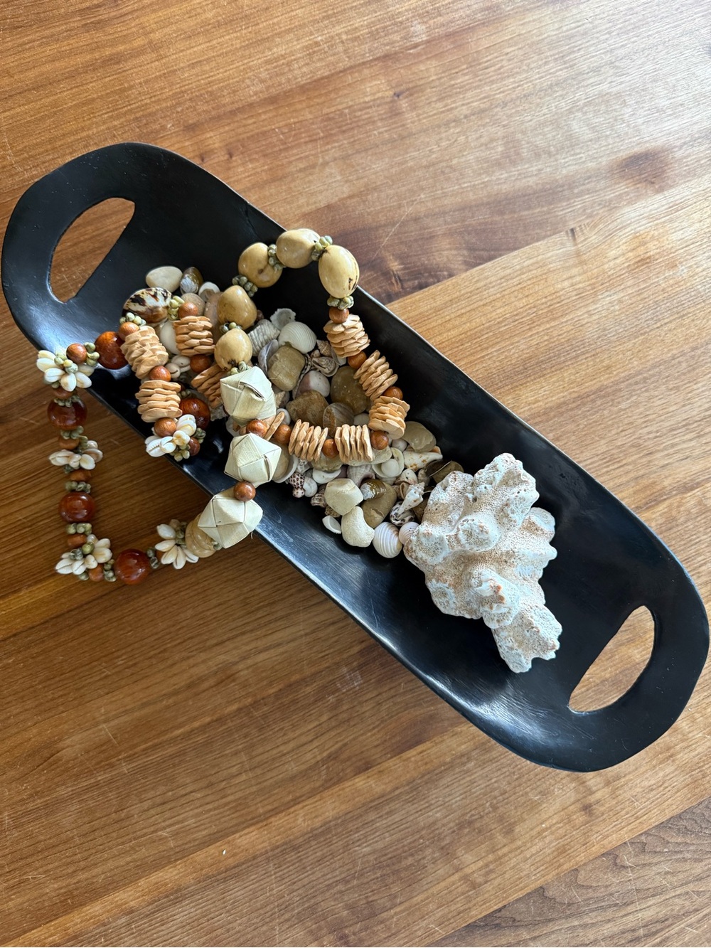Wooden Tray Africa Zambia Artisan Made Handles Beach Coastal Minimalist Natural